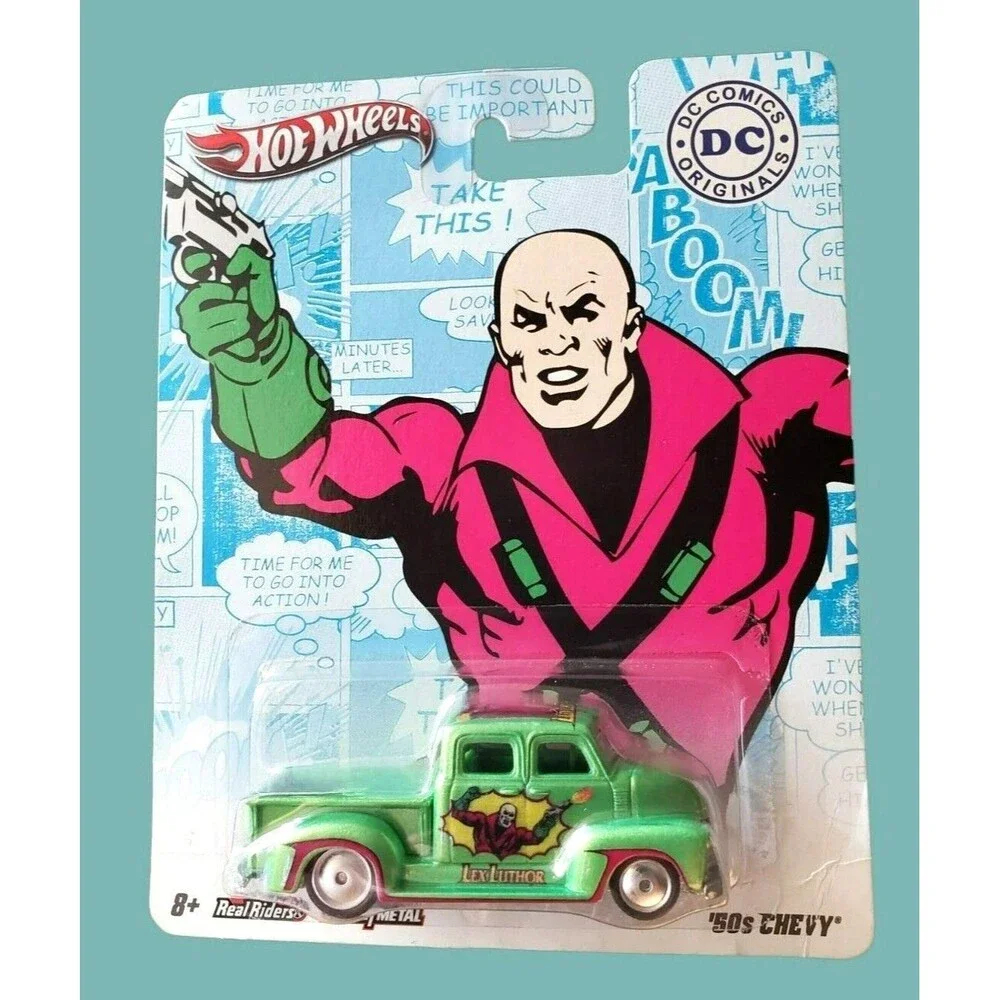 2011 Hot Wheels '50s CHEVY LEX LUTHOR Green Nostalgia: DC Comics Moon Dish 1:64
